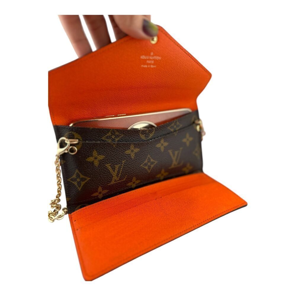 AUTHENTIC LOUIS VUITTON Orange Sunset Monogram Josephine Wallet - Picture 6 of 10